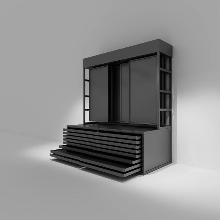 Espositore in pietra con cassetto piatto per carichi pesanti